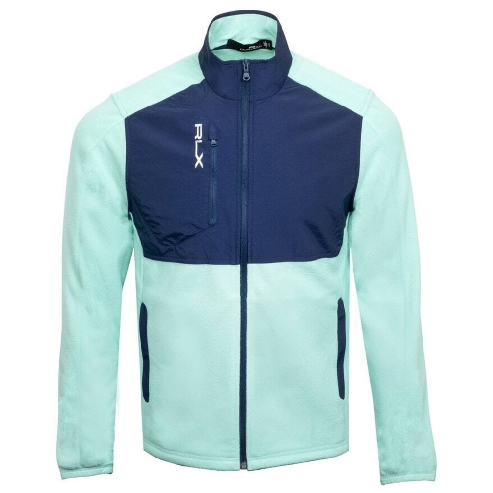 RLX Ralph Lauren Golf Fleece Jacket Full Zip Mint Green Blue Mens Size Large NEW - Picture 8 of 8